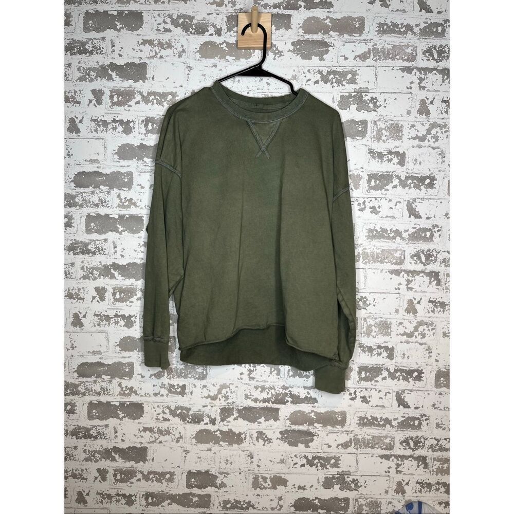 Aerie | women green crewneck distressed - Picture 9 of 10